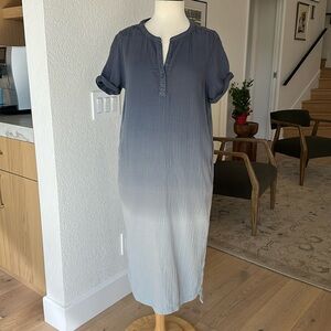 Caslon Cotton Blue Ombre Dress